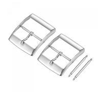 sourcing map Reloj Correa Cierre Reemplazo, 2 Piezas Inoxidable Acero Pulido Plateado Tono PVD Hebilla, para 22mm Ancho Reloj Correas con 2 Piezas Resorte Barra