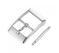 sourcing map Reloj Correa Cierre Reemplazo, Inoxidable Acero Pulido Plateado Tono PVD Hebilla, para 16mm Ancho Reloj Correas con Barra de resorte