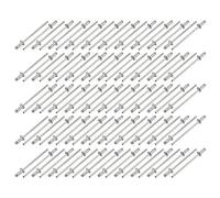 sourcing map Remaches ciegos de cabeza avellanada de extremo abierto de aluminio M2.4x6mm tono plateado 100 piezas