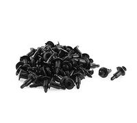 sourcing map 50Pcs Negro Remaches de Capó Parachoques Rejilla 11mm Grapas 5mm Agujero