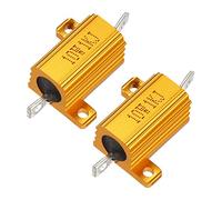 sourcing map Resistencia de caja de aluminio 10W 1K Ohm Bobinado para convertidor LED con poste de varilla 10W1KRJ 2 piezas