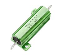 sourcing map Resistencia de carcasa de aluminio 50 W 7,5 ohmios 5%, carcasa de aluminio montada en chasis de rosca de tornillo Resistencia bobinada Resistencias de carga Verde