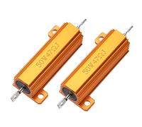 sourcing map Resistencia de carcasa de aluminio 50W 47 Ohm 5%, carcasa de aluminio montada en chasis de tornillo, resistencia bobinada, resistencias de carga, tono dorado, 2 uds.