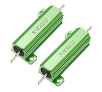 sourcing map Resistencia de Carcasa de Aluminio 50W 80 Ohm 5%, Carcasa de Aluminio montada en chasis de Tornillo, Resistencia bobinada, resistencias de Carga, Verde, 2 uds.