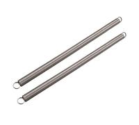 sourcing map Resorte de extensión: diámetro del alambre de 1,2 mm, diámetro exterior de 14 mm, resorte de acero de longitud libre de 300 mm Resorte de tensión de doble gancho pequeño 2 piezas