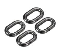 sourcing map Resorte Ovalado Anillo, 4uds 0.98 Pulgadas Redondo Resorte Presión Clip Gatillo Resorte Llavero Hebilla para Bolsos Monederos Llavero, Oscuro Gris