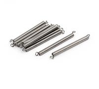 sourcing map Resortes de tensión de acero inoxidable 304 de 0,3 mm x 3 mm x 40 mm, tono plateado, 10 unidades