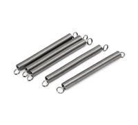 sourcing map Resortes de tensión de acero inoxidable 304 de 0,5 mm x 5 mm x 60 mm, tono plateado, 5 uds.