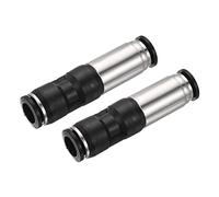 sourcing map Retención Válvula 12mm Interior Diámetro En Línea Aire Tubo Montaje Empuje para Conectar Neumático Rápido Conector para Vacío Aire Compresor Bomba Negro Paquete de 2
