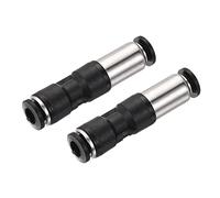 sourcing map Retención Válvula 6mm Interior Diámetro En Línea Aire Tubo Montaje Empuje para Conectar Neumático Rápido Conector para Vacío Aire Compresor Bomba Negro Paquete de 2