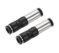 sourcing map Retención Válvula 8mm Interior Diámetro En Línea Aire Tubo Montaje Empuje para Conectar Neumático Rápido Conector para Vacío Aire Compresor Bomba Negro Paquete de 2