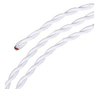 sourcing map Retorcido Tela Cubierto Cable 2 Núcleo 18AWG 10 m/32,8 Pies, Vintage Tejido Tela Electricidad Cable para Colgante Luz Bricolaje Proyecto, Blanco