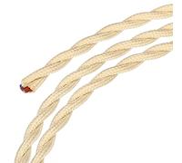 sourcing map Retorcido Tela Cubierto Cable 2 Núcleos 18AWG 3,0m/9,84 Pies, Vintage Tejido Tela Electricidad Cable para Colgante Luz Bricolaje Proyecto, Beige