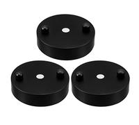 sourcing map Retro Techo Luz Placa Punta Base Chasis Disco Colgante Accesorios 80mm x 20mm Negro w Tornillo 3uds