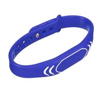 sourcing map RFID Pulsera Silicona Proximidad Pulsera 13.56MHz Lectura Solo Ajustable Impermeable para Puerta Entrada Acceso Control, Azul