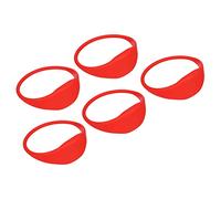 sourcing map RFID Pulseras Silicona Proximidad Pulsera 13.56MHz Lectura Solo Impermeable Anillo Tipo para Puerta Entrada Acceso Control, Rojo 5 Paquetes