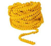 sourcing map Ribete de flecos con pompones de 9,1 m, accesorio de costura de cinta, manualidades para el hogar, cortina, ropa, decoración de almohadas (5 mm, amarillo)