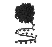 sourcing map Ribete de flecos de pompón, 8 yardas, cinta de pompón con flecos, borla, costura, manualidades, accesorio para lámpara, vestido, cortina, ropa, almohada, decoración del hogar, color negro
