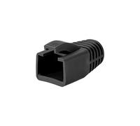 sourcing map RJ45 Botas Funda Anti Polvo Protector para Red Cable CAT6 CAT7 7mm Orificio Diámetro Negro Plástico 50Uds