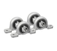 sourcing map Rodamiento de Bolas con Bridas con Soporte KP001, 4pcs 12mm Rodamientos Autoalineable, Cojinete de Bloqueo de Aleación de Zinc para Brida para Maquinaria de Transporte/Impresión 3D
