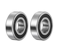sourcing map Rodamiento de Bolas de Ranura Profunda 62/22-2RS, 2 Unidades, 22mm x 50mm x 14mm, Acero Cromado de Alto Carbono Z1, Doble Sellado de Goma