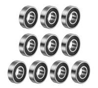 sourcing map Rodamiento de Bolas de Ranura Profunda R8-2Rs, 10 Piezas 1/2" x 1 1/8" x 5/16" Acero Cromado Z2 con Doble Sellado de Goma