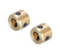sourcing map Rodamientos de manguito de 5 mm de diámetro, 10 mm de diámetro exterior, 8 mm de altura, bujes envueltos sin aceite de latón grafito, casquillo de latón lubricante sin aceite, paquete de