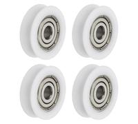 sourcing map Rodillo de rodamiento de bolas con ranura en U, 6 x 26 x 8 mm, polea de nailon, rueda guía de acero inoxidable, repuesto resistente para puerta corredera, ventana, equipo mecánico, color