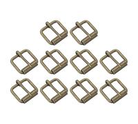 sourcing map Rodillo Hebillas, 10uds 15x12,5mm(0,59" x0,49) 2,5mm Grueso Multiuso Metal Ajustable Cinturón Pasador Hebilla para Bolsos Correa Manual Bricolaje, Bronce Tono