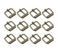 sourcing map Rodillo Hebillas, 12uds 20x15mm(0,79" x0,59) 3mm Grosor Multiusos Metal Ajustable Cinturón Pasador Hebilla para Bolsos Correa Mano Bricolaje, Bronce Tono