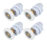 sourcing map Rodillos de puerta de ducha de 27 mm, puertas correderas de ducha, ruedas de repuesto de cobre para puertas de vidrio de baño, 4-6 mm, color blanco, 4 unidades