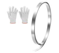 sourcing map Rollo de aluminio intermitente, 0.4 pulgadas x 6.5 pies, rollo de lámina de metal intermitente de 0.5 mm de grosor con guantes para reparación de casa, sellado de ventanas y puertas