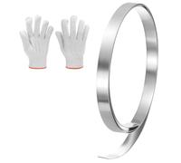 sourcing map Rollo de aluminio intermitente, 0.8 pulgadas x 6.5 pies, rollo de lámina de metal intermitente de 1 mm de grosor con guantes para reparación de casa, sellado de puertas de ventanas