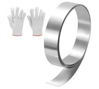 sourcing map Rollo de aluminio intermitente, 1.2 pulgadas x 6.5 pies, rollo de lámina de metal intermitente de 0.6 mm de grosor con guantes para reparación de casa, sellado de ventanas y puertas
