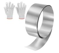 sourcing map Rollo de aluminio intermitente, 2 pulgadas x 6.5 pies, rollo de hoja de metal intermitente de 0.2 mm de grosor con guantes para reparación de casa, sellado de ventanas y puertas