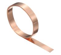 sourcing map Rollo de lámina de cobre intermitente, calibre 32, 0.2 mm de grosor, 99.95% de cobre puro, 0.4 pulgadas de ancho x 10 pies para reparación de techos, proyectos de bricolaje y electricidad