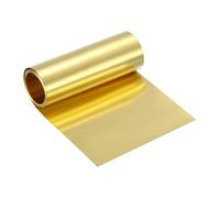 sourcing map Rollo de lámina de latón, 0,03 x 100 x 2500 mm (largo x ancho x largo), rollo de lámina de latón intermitente para manualidades, reparaciones de proyectos eléctricos, color dorado