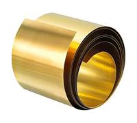 sourcing map Rollo de lámina de latón, 0,2 x 50 x 1000 mm, rollo de lámina de latón dorado para manualidades, reparaciones eléctricas, conexión a tierra