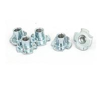 sourcing map Rosca de 1/4'' de Diámetro 10mm de Altura de 4 Puntas Completamente Roscado T-Tuercas 5pcs