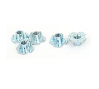 sourcing map Rosca de 1/4 pulgadas de Diámetro 8mm de Altura de 4 Puntas Rosca Completa las Tuercas en T 5pcs