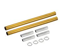 sourcing map Rosca Extensión Varilla Kit, M10 Rosca 7.87" Acoplamiento Tuerca Redondo Manguito Conector con Roscada Tubería Hexagonal Tuerca, Oro Bronce 2 Juego