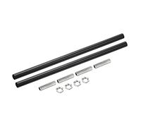 sourcing map Rosca Extensión Varilla Kit, M10 Rosca 9.8" Acoplamiento Tuerca Redondo Manguito Conector con Roscada Tubería Hexagonal Tuerca, Negro 2 Juego