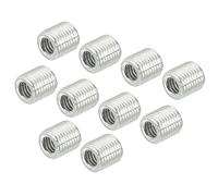sourcing map Rosca Reducción Tuercas Inserto M10 Macho a M6 Hembra Adaptadores 10mm Largo Tubo Montaje Conversión Manguito Reductor, Paquete de 10