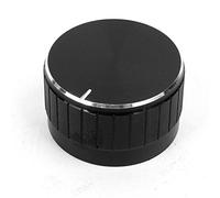 sourcing map Rotativo Perillas De Control Negro para 6mm Dia. Eje Estriado Potenciómetro