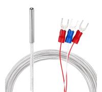 sourcing map RTD PT100 - Sonda de sensor de temperatura, controlador de temperatura de -50 ℃ a 200 ℃, termopar de acero inoxidable impermeable con terminal de 3 cables, 10 pies