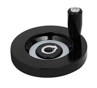 sourcing map Rueda De Mano Herramienta Maquinaria Negro 10mm De Diámetro Exterior De 80 mm De Diámetro Asa Giratoria Tornos