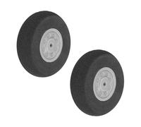 sourcing map Ruedas de avión RC de 1.38 pulgadas de diámetro exterior 0.43 pulgadas de grosor, agujero de 0.08 pulgadas, ruedas de esponja de poliuretano para avión, kit de repuesto de espuma RC para
