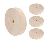 sourcing map Ruedas de madera de losa de 5 cm de diámetro, 3/20.3 cm de grosor, agujero de 1/10.2 cm, rueda plana de madera sin terminar para mini base de árbol de Navidad, modelo de coches, camiones