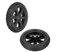 sourcing map Ruedas de repuesto para carrito de la compra de 6.7 pulgadas de diámetro, 2 piezas de goma pesada para carrito de comestibles, supermercado, cubo de basura, color negro