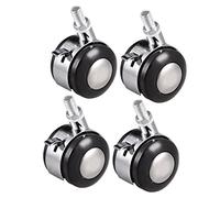 sourcing map Ruedas de silla de oficina, aleación de plástico, rueda doble de 2 pulgadas con freno, rueda giratoria de vástago roscado M10 x 15 mm, capacidad de carga de 44 lb, 4 piezas